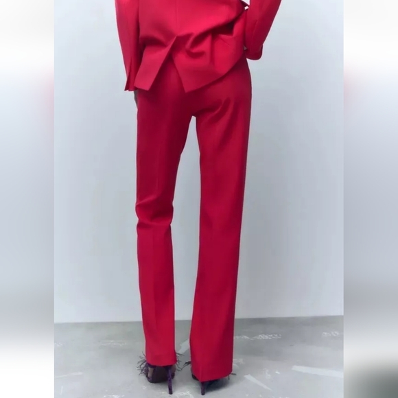 🆕️ Zara Fuschia Lowrise Flared Trousers - Picture 2 of 4